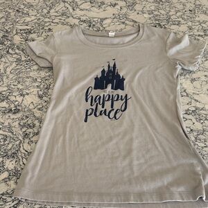 Women's Gray 'This Is My Happy Place' Castle Graphic Tee